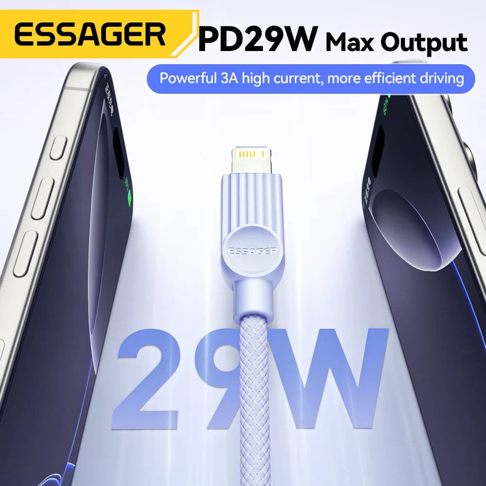 Farverig USB-C til Lightning lynopladerkabel