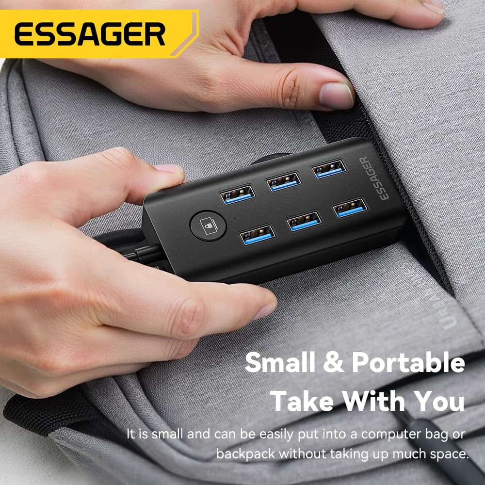 7-i-1 USB 3.0 hub med OTG adapter