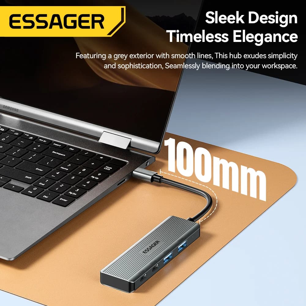 4-i-1 USB-C til USB 3.2 hub-adapter