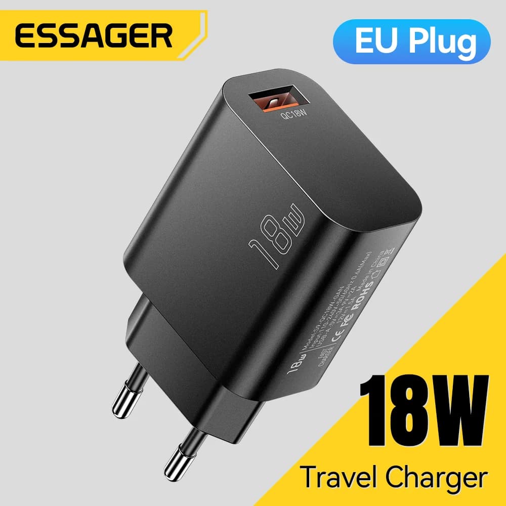 18W USB-A QC 3.0 Hurtigoplader til Væg
