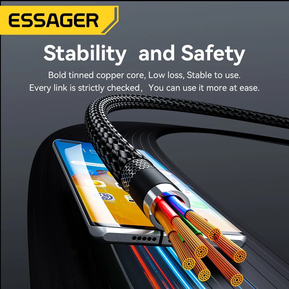 240W USB-C til USB-C kabel med 90 graders vinkel