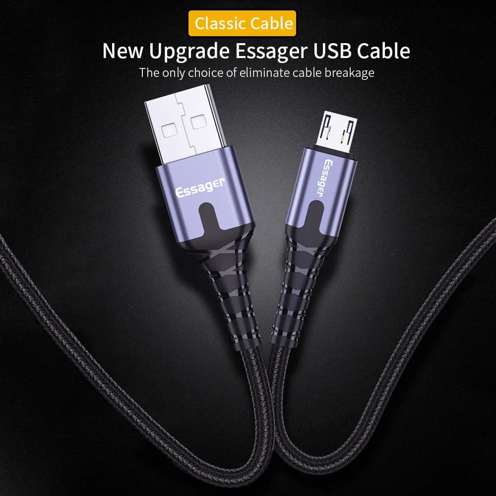 LED Micro USB Hurtigladningskabel, 2M/3M