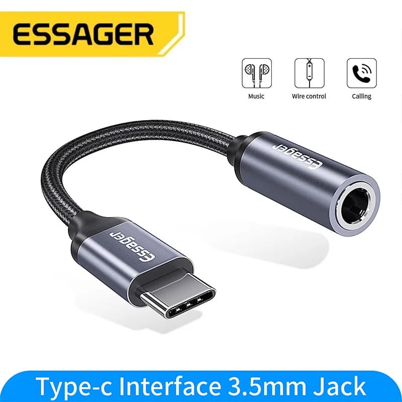 USB-C til 3,5 mm Hovedtelefon Lydadapter