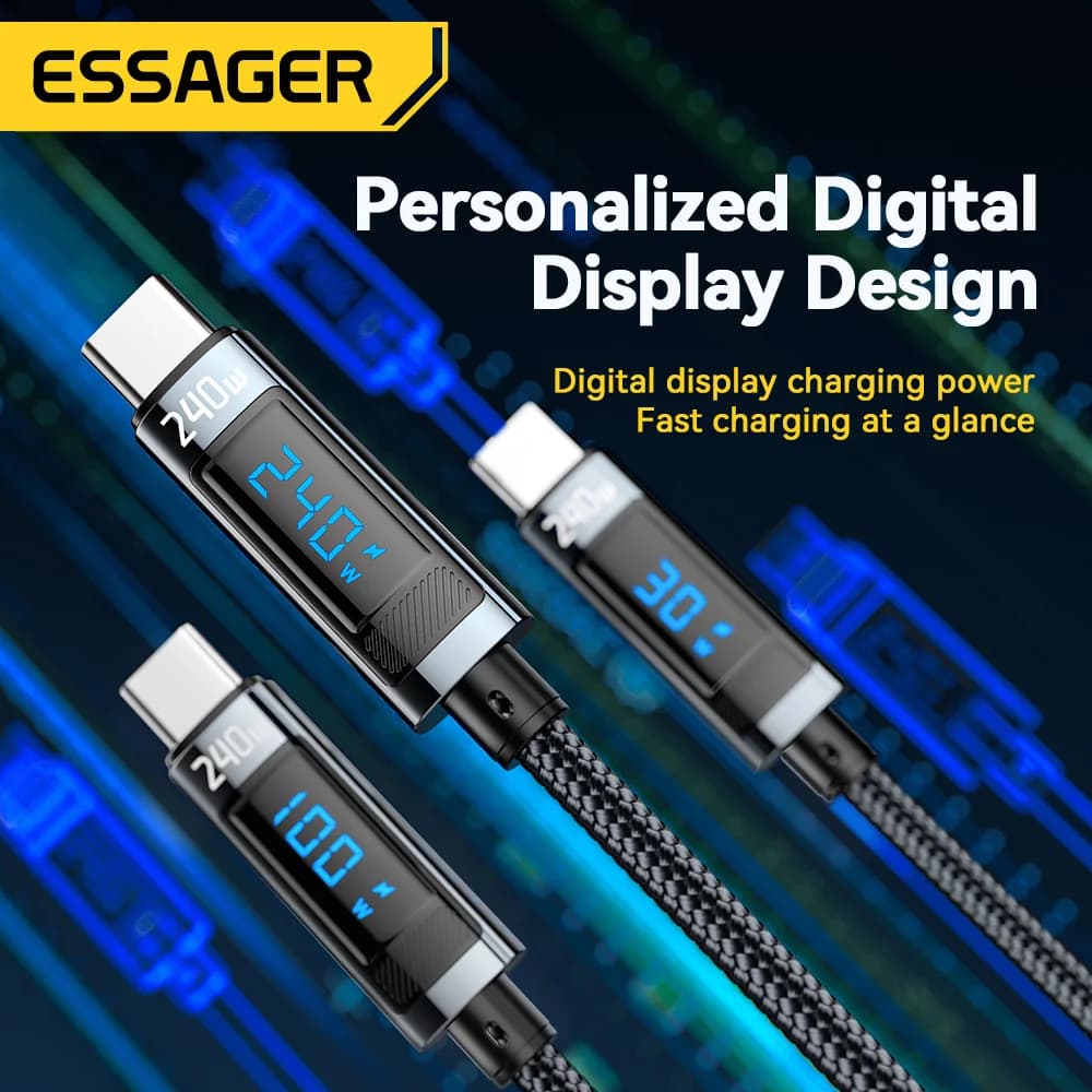 240W USB-C til USB-C PD 3.1 Hurtig Opladningskabel 2m