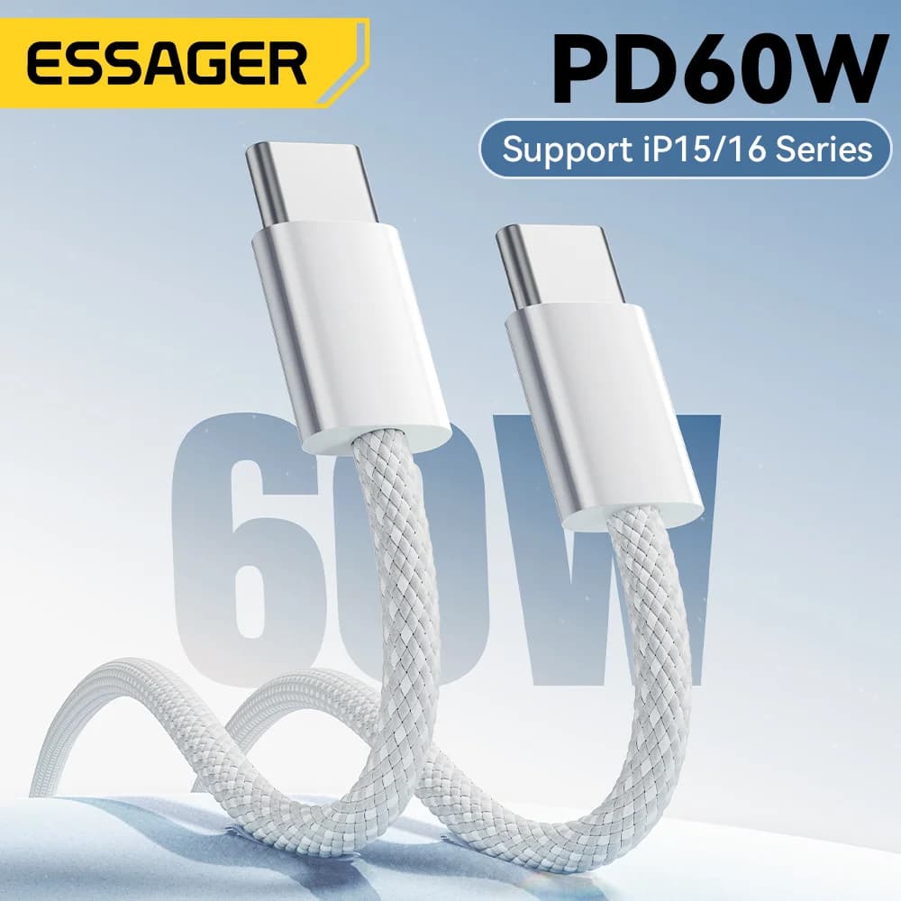 60W USB-C til USB-C Hurtigladnings- og datakabel