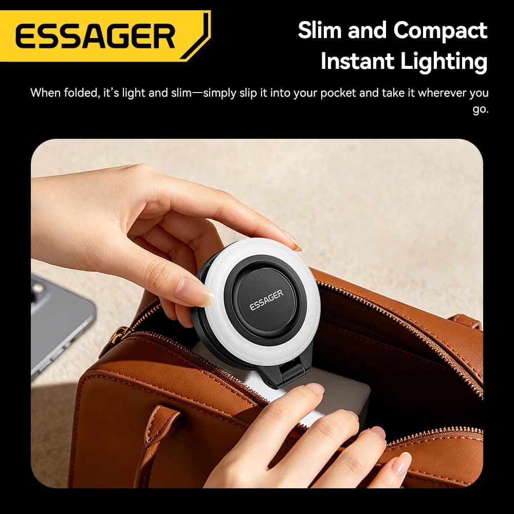 Mini magnetisk fill light til smartphone, 3 lysmoduser