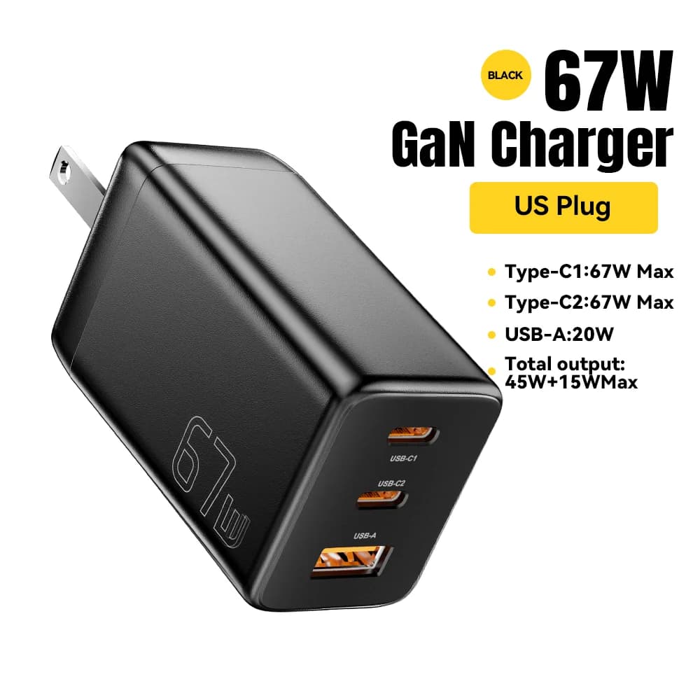 67W GaN USB Type-C hurtigoplader med PPS-understøttelse