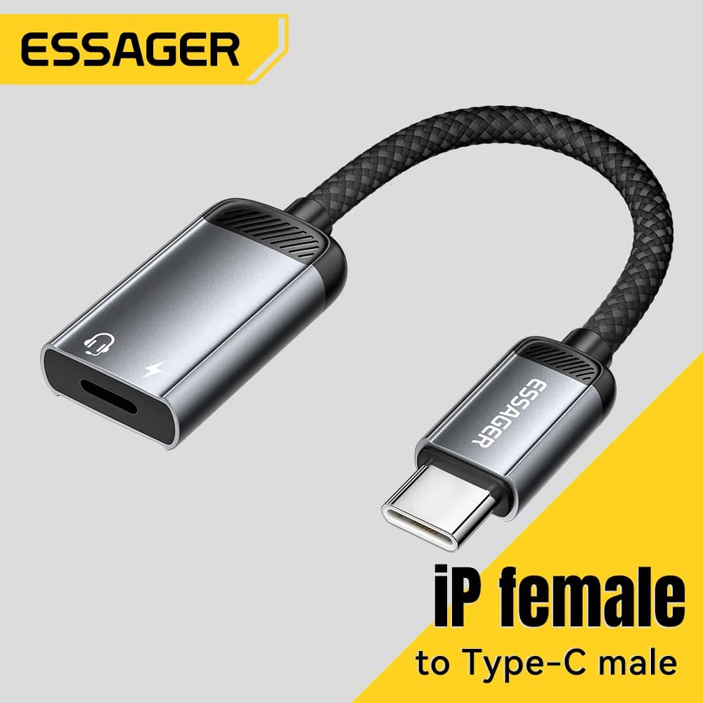 USB-C hun til Lightning han OTG lydadapter