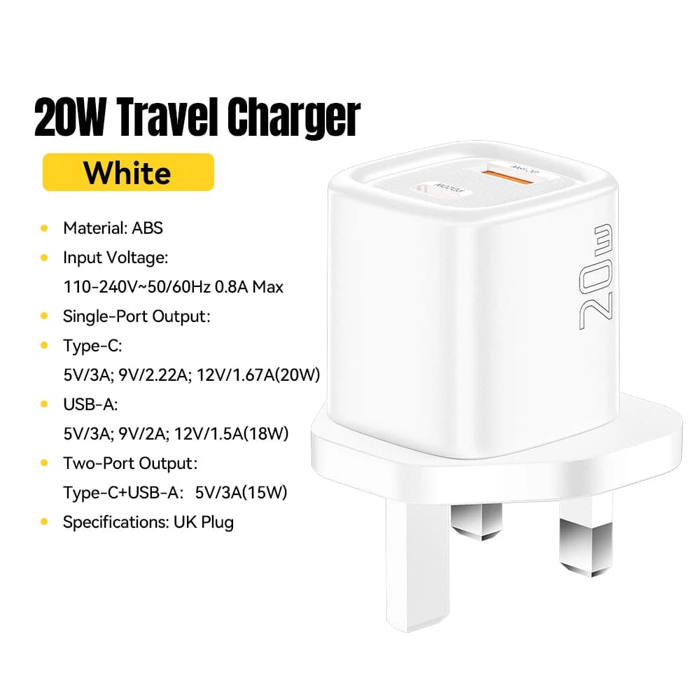 20W USB-C PD Hurtiglader