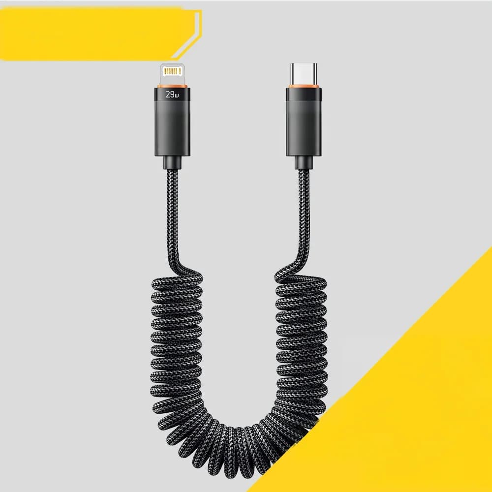 Fjeder USB-C til Lightning hurtigopladningskabel