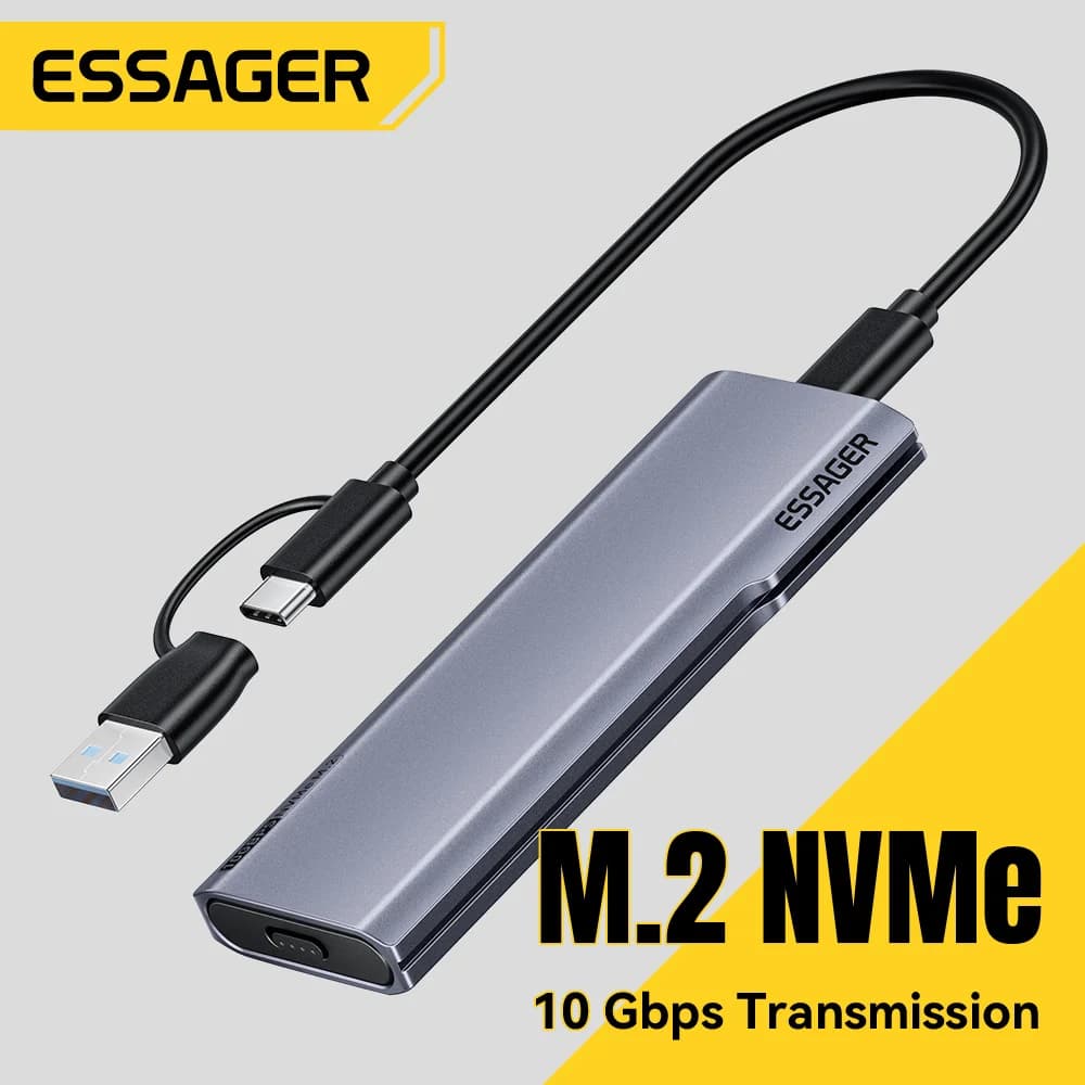 M.2 NVMe SSD-kabinet, USB 3.2 Gen2 10Gbps