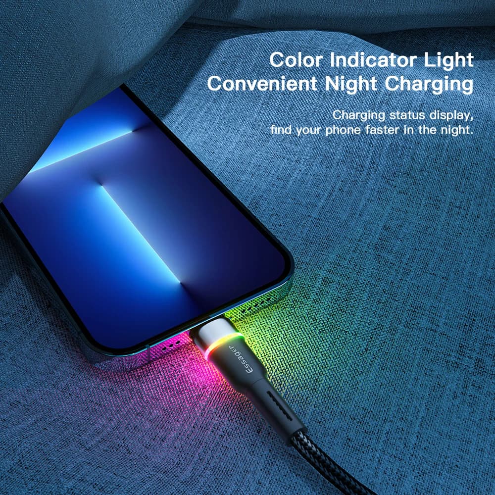 LED USB Hurtigladnings Datakabel til iPhone