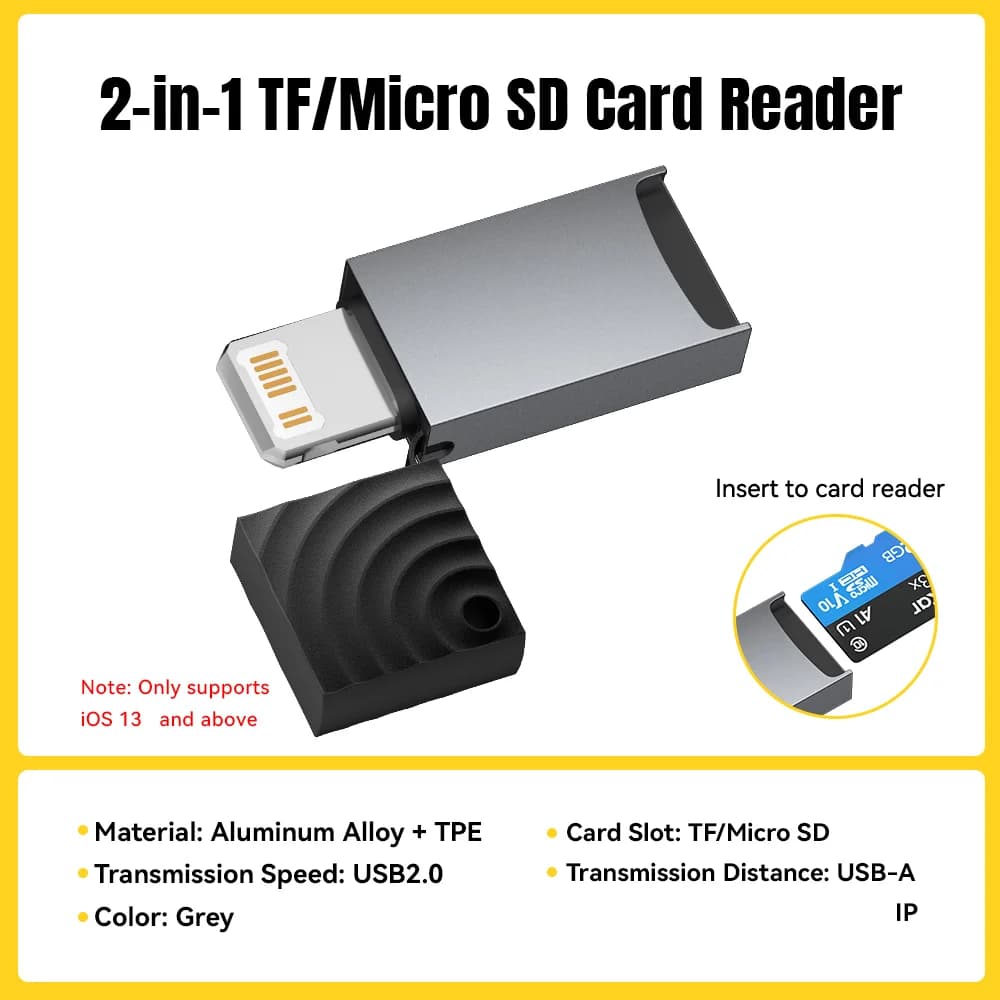 2-i-1 USB-C og USB 2.0 kortlæser