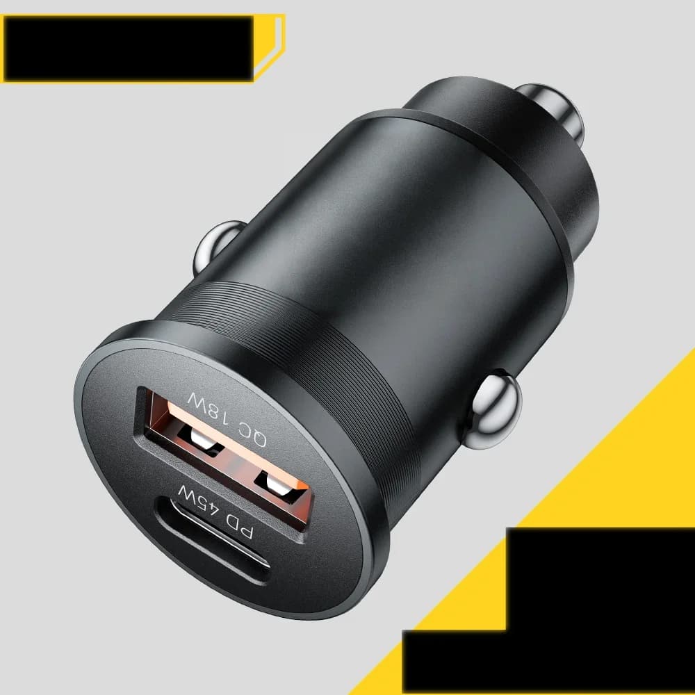 45W Mini USB-C biloplader, QC 3.0