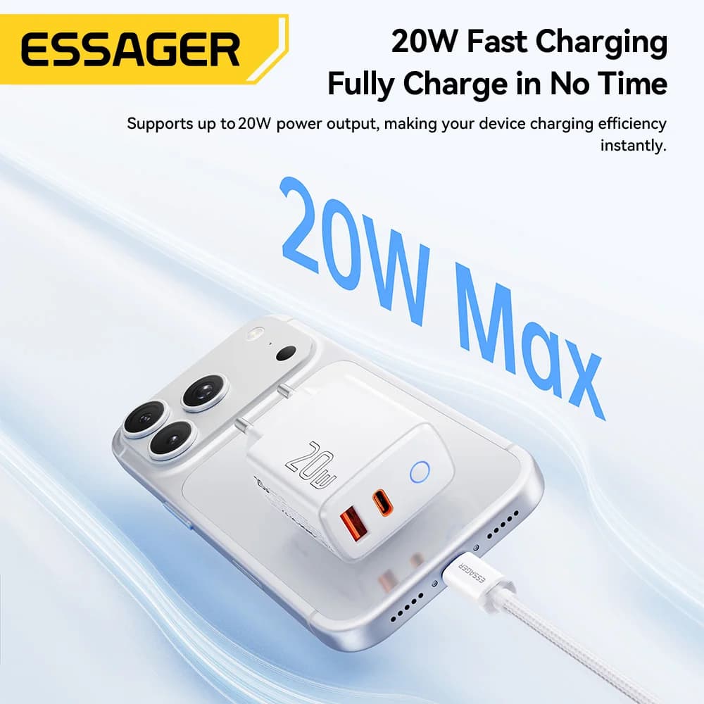 20W USB-C PD Hurtigoplader Sæt
