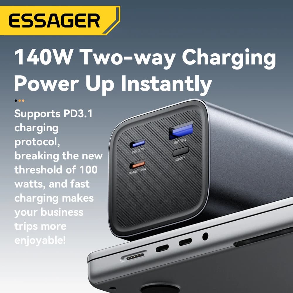 27000mAh Powerbank, 140W PD 3.1 Hurtigopladning