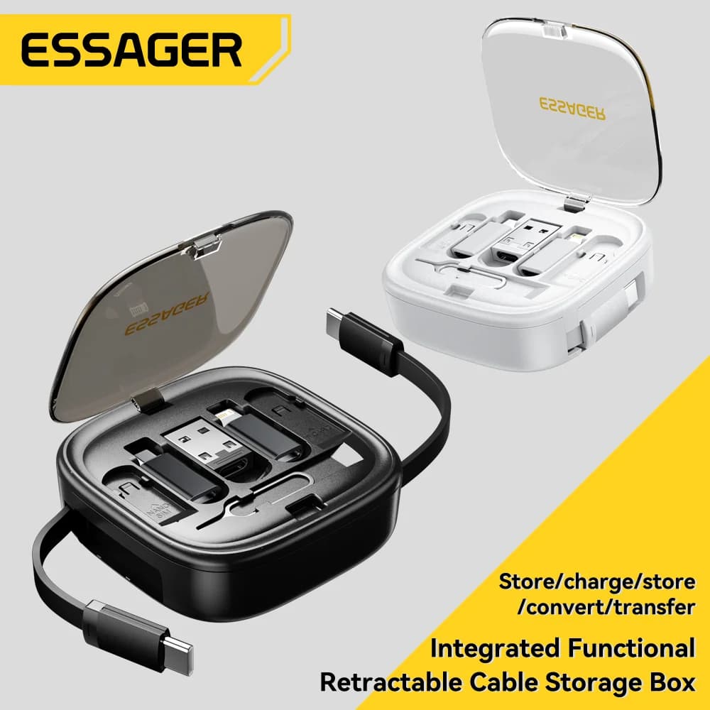 60W Multifunktionel USB-C kabelsæt med opbevaring