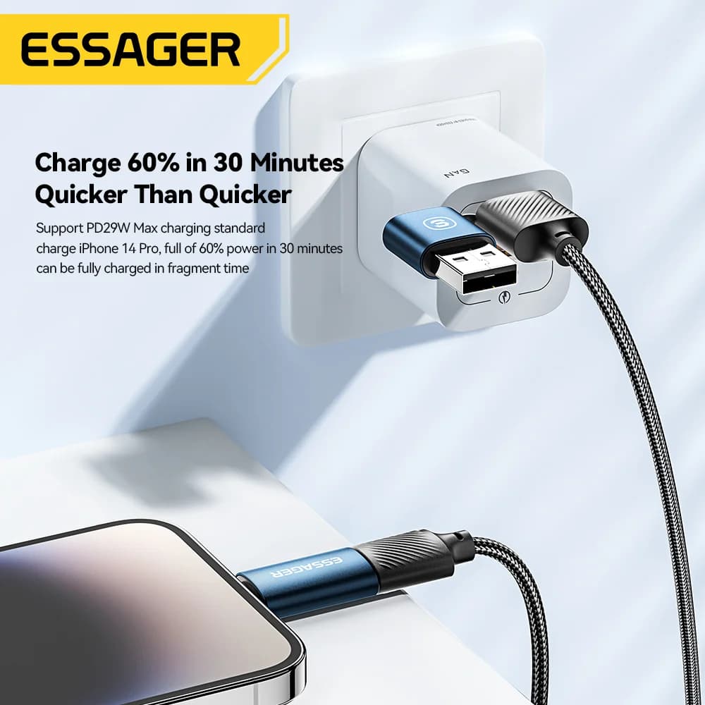 4-i-1 USB-C-kabel, 65W PD hurtigopladning