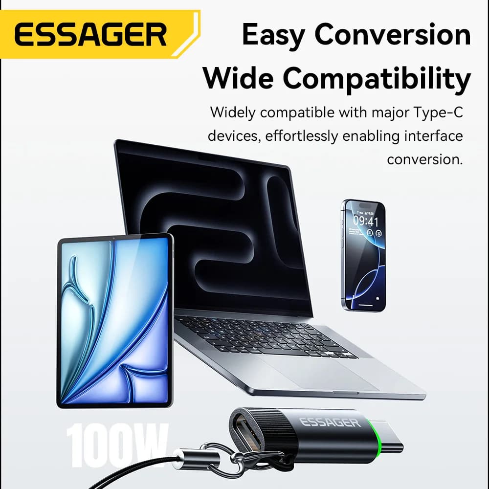 100W Smart strømafbryder USB-C OTG-adapter