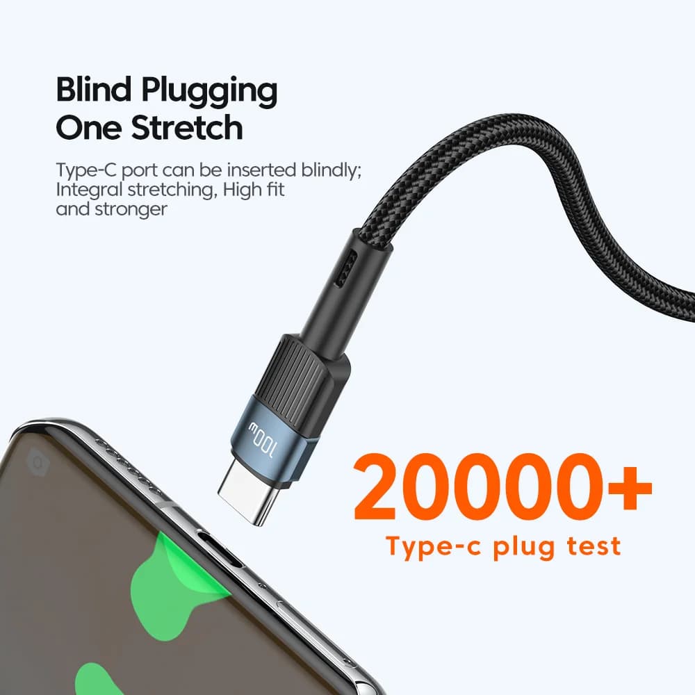 100W USB-C til USB-C hurtigopladningskabel 3m
