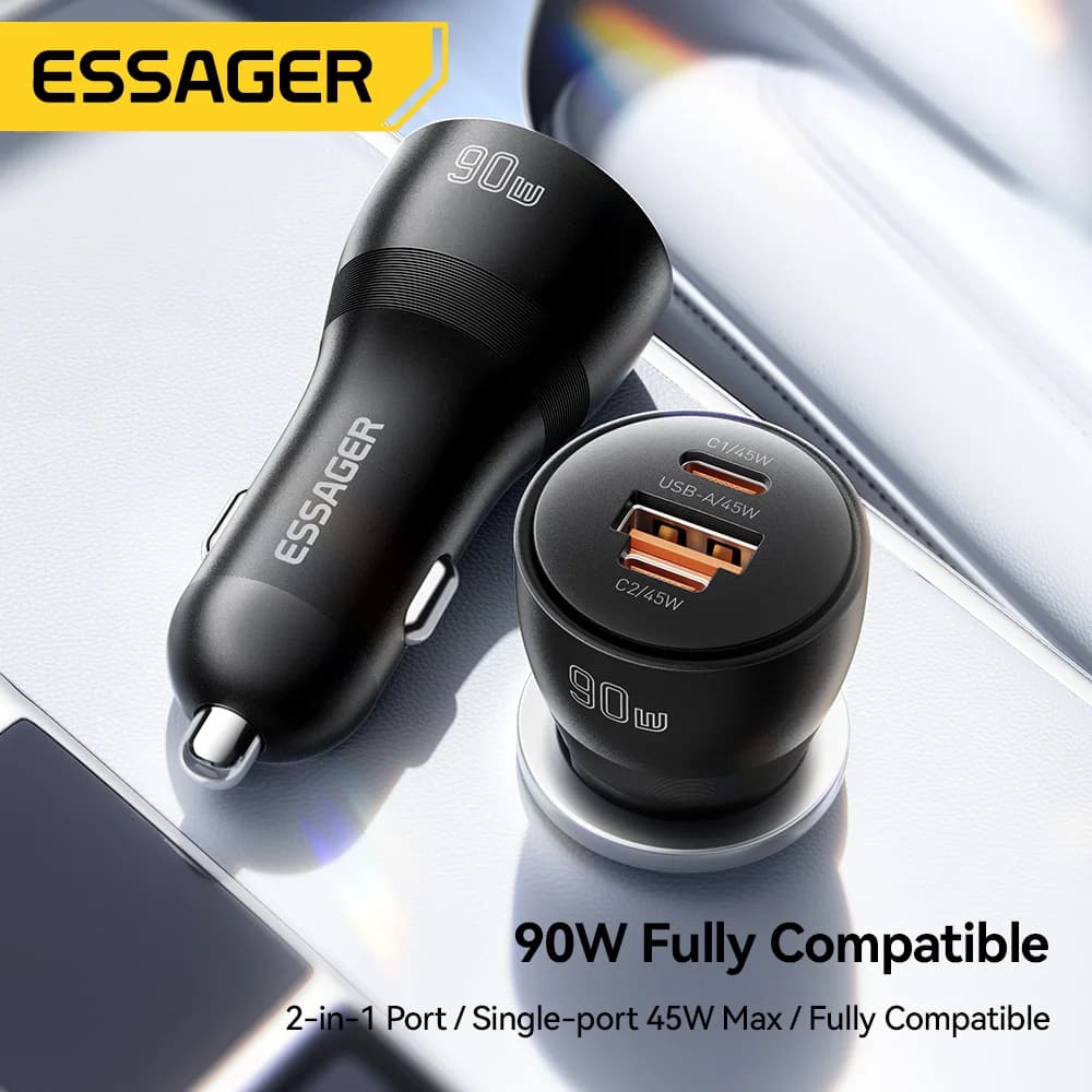 90W USB Type-C PD hurtiglader til bil