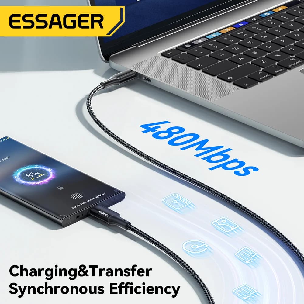 100W PD Hurtigladning USB-C til USB-C Kabel