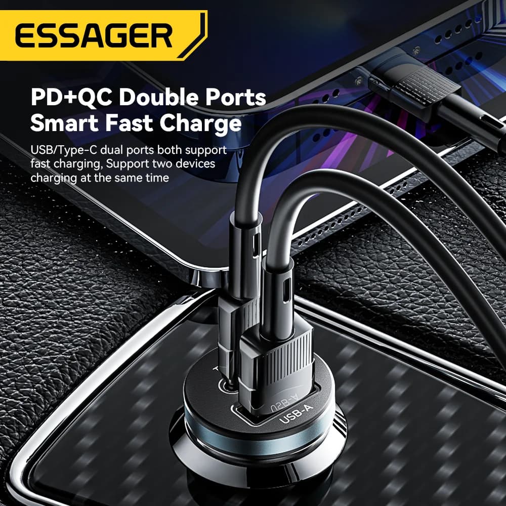 30W USB-C biloplader med Quick Charge 3.0