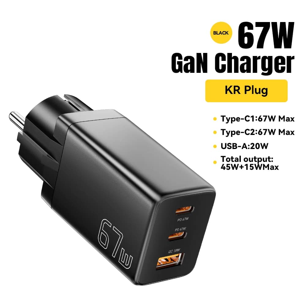 67W GaN USB Type-C hurtigoplader med PPS-understøttelse